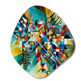 Autumn Jazz In The Afternoon Geometric Fusion - Asymmetric Metal Wall Art