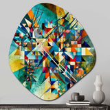 Autumn Jazz In The Afternoon Geometric Fusion - Asymmetric Metal Wall Art