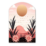 Serene Abstract Landscape In Retro Pastel I - Asymmetric Metal Wall Art