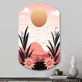 Serene Abstract Landscape In Retro Pastel I - Asymmetric Metal Wall Art