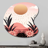 Serene Abstract Landscape In Retro Pastel I - Asymmetric Metal Wall Art