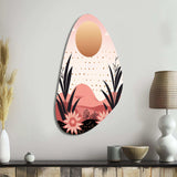 Serene Abstract Landscape In Retro Pastel I - Asymmetric Metal Wall Art