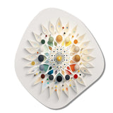 Visionary Dream Retro Mandala On White IX - Asymmetric Metal Wall Art