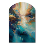 Spirited Ocean Sunset in Shades of Blue I - Asymmetric Metal Wall Art