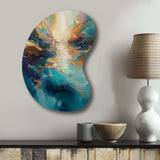 Spirited Ocean Sunset in Shades of Blue I - Asymmetric Metal Wall Art