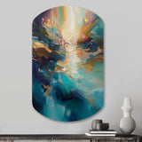 Spirited Ocean Sunset in Shades of Blue I - Asymmetric Metal Wall Art