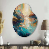 Spirited Ocean Sunset in Shades of Blue I - Asymmetric Metal Wall Art