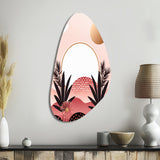 Boho Dreams Abstract Landscape In Vintage Pink I - Asymmetric Metal Wall Art