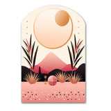 Boho Dreams Abstract Landscape In Vintage Pink III - Asymmetric Metal Wall Art