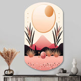 Boho Dreams Abstract Landscape In Vintage Pink III - Asymmetric Metal Wall Art