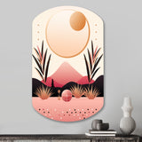 Boho Dreams Abstract Landscape In Vintage Pink III - Asymmetric Metal Wall Art