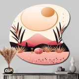 Boho Dreams Abstract Landscape In Vintage Pink III - Asymmetric Metal Wall Art