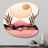 Boho Dreams Abstract Landscape In Vintage Pink III - Asymmetric Metal Wall Art