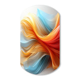 Contemporary Abstract Waves Orange And Blue - Asymmetric Metal Wall Art