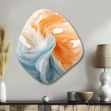 Liquid Purity Ink Wave Abstract Blue And Orange - Asymmetric Metal Wall Art