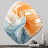 Liquid Purity Ink Wave Abstract Blue And Orange - Asymmetric Metal Wall Art