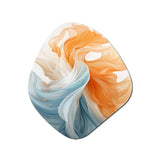 Liquid Purity Ink Wave Abstract Blue And Orange - Asymmetric Metal Wall Art