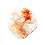 Watercolor Modern Floral In Orange - Asymmetric Metal Wall Art