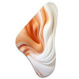 Orange And White Paint Waves - Asymmetric Metal Wall Art