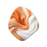 Orange And White Paint Waves - Asymmetric Metal Wall Art