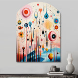 Crystalline Consciousness Abstract Retro Art - Asymmetric Metal Wall Art