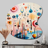 Crystalline Consciousness Abstract Retro Art - Asymmetric Metal Wall Art