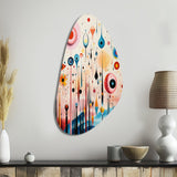 Crystalline Consciousness Abstract Retro Art - Asymmetric Metal Wall Art