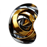 Circular Futuristic Gold And Silver Swirl - Asymmetric Metal Wall Art