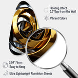 Circular Futuristic Gold And Silver Swirl - Asymmetric Metal Wall Art