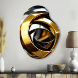 Circular Futuristic Gold And Silver Swirl - Asymmetric Metal Wall Art