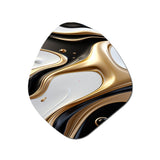 Liquid Gold Black And White Wave Dimension - Asymmetric Metal Wall Art