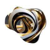 Liquid Gold Black And White Swirling Dimension I - Asymmetric Metal Wall Art