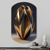 Op-Art Retro Gold Geometric Dimensions V - Asymmetric Metal Wall Art