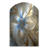 Tender Light Blue Floral Whirling Spiral - Asymmetric Metal Wall Art