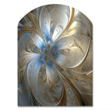 Tender Light Blue Floral Whirling Spiral - Asymmetric Metal Wall Art