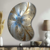 Tender Light Blue Floral Whirling Spiral - Asymmetric Metal Wall Art