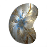 Tender Light Blue Floral Whirling Spiral - Asymmetric Metal Wall Art