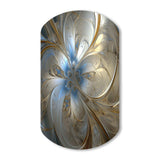 Tender Light Blue Floral Whirling Spiral - Asymmetric Metal Wall Art