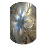 Tender Light Blue Floral Whirling Spiral - Asymmetric Metal Wall Art