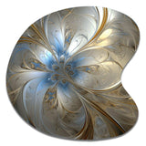 Tender Light Blue Floral Whirling Spiral - Asymmetric Metal Wall Art