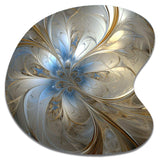 Tender Light Blue Floral Whirling Spiral - Asymmetric Metal Wall Art