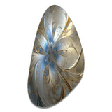 Tender Light Blue Floral Whirling Spiral - Asymmetric Metal Wall Art