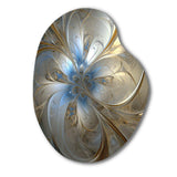 Tender Light Blue Floral Whirling Spiral - Asymmetric Metal Wall Art