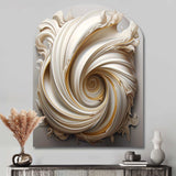 Tender White Whirling Vision - Asymmetric Metal Wall Art