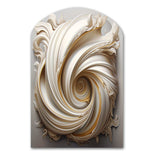 Tender White Whirling Vision - Asymmetric Metal Wall Art