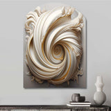 Tender White Whirling Vision - Asymmetric Metal Wall Art