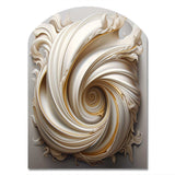 Tender White Whirling Vision - Asymmetric Metal Wall Art