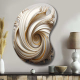 Tender White Whirling Vision - Asymmetric Metal Wall Art