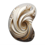 Tender White Whirling Vision - Asymmetric Metal Wall Art