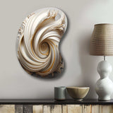 Tender White Whirling Vision - Asymmetric Metal Wall Art